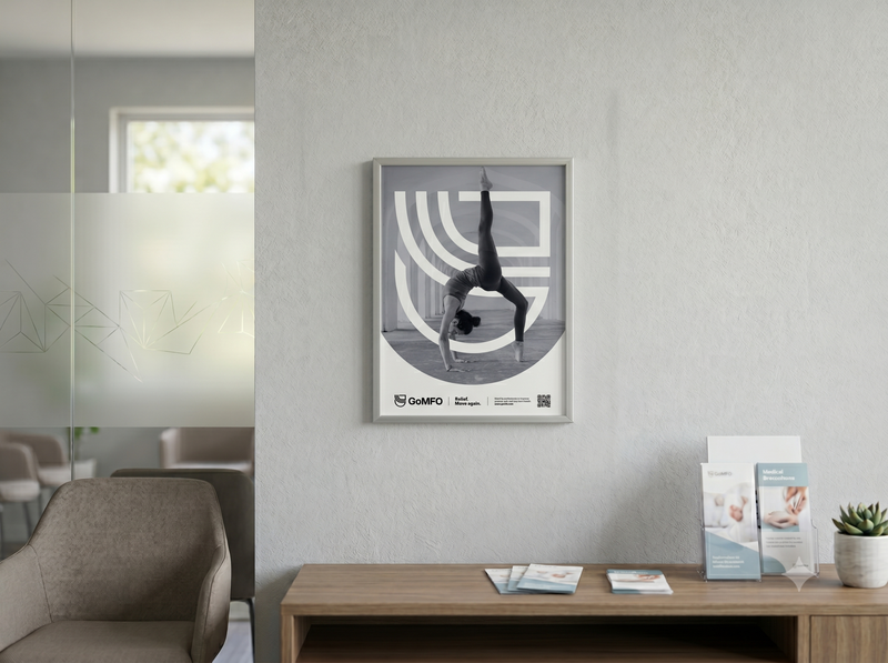 GoMFO Clinic Poster — Relief. Move Again. (Movement)